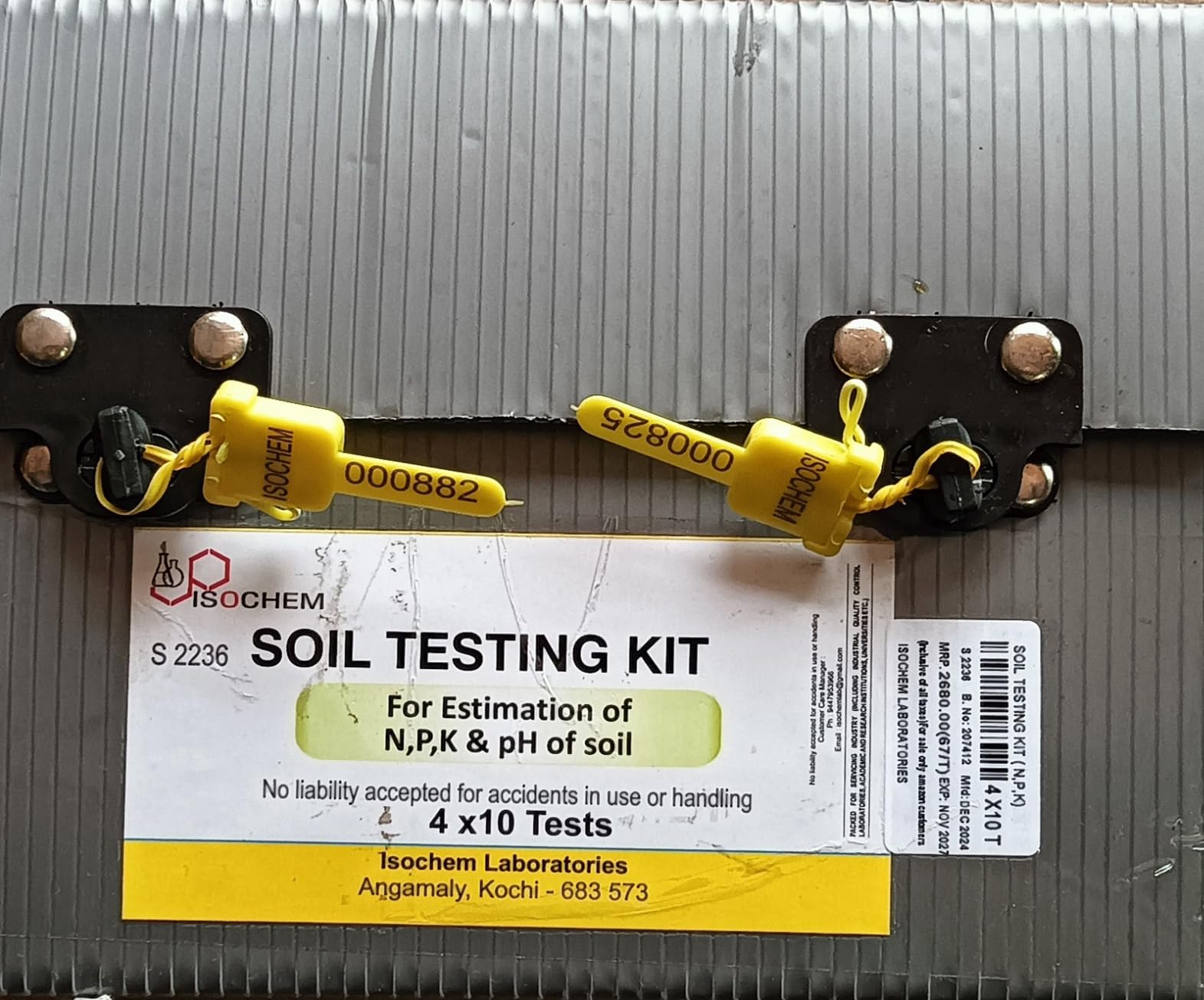 ISOCHEM Soil Testing Kit For Nitrogen (N), Phosphorus (P) and Potash (K) & for pH Each Contains (10) total tests: (40)
