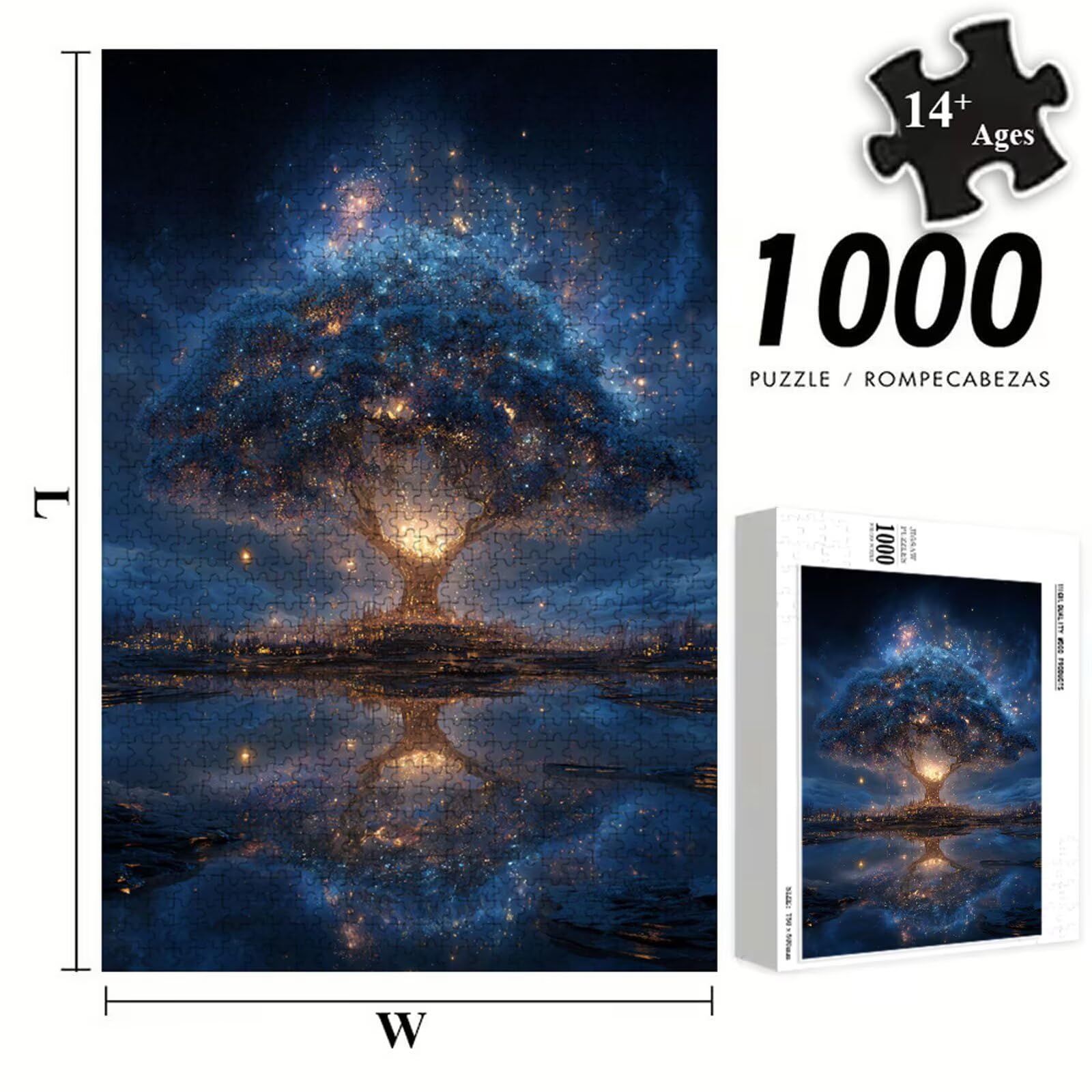 Puzzle 1500 Piezas Adultos Sueño & Árbol, Rompecabezas con Letras Traseras y Póster, Pasatiempo Antiestrés, Decoración de Pared, Regalo Decorar Mujer Hombre 87 x 57 cm (14 Años +) P3#1147