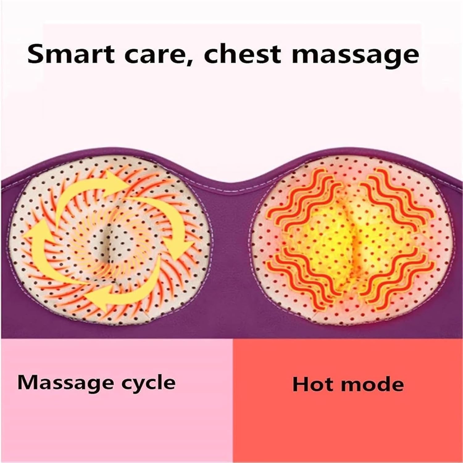 Enhancement Heated Bra Massager, USB Wireless Breast Massager for Shaping Beautiful Chest Anti Sagging, for Breast Growth and Firming - Image 4