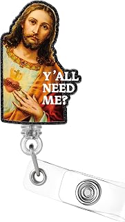 Plifal Funny Badge Reel Holder Retractable with ID Clip for Nurse Nursing - Cute Name Tag Card Accessories with Alligator Clip for Office Student Work Hospital Men