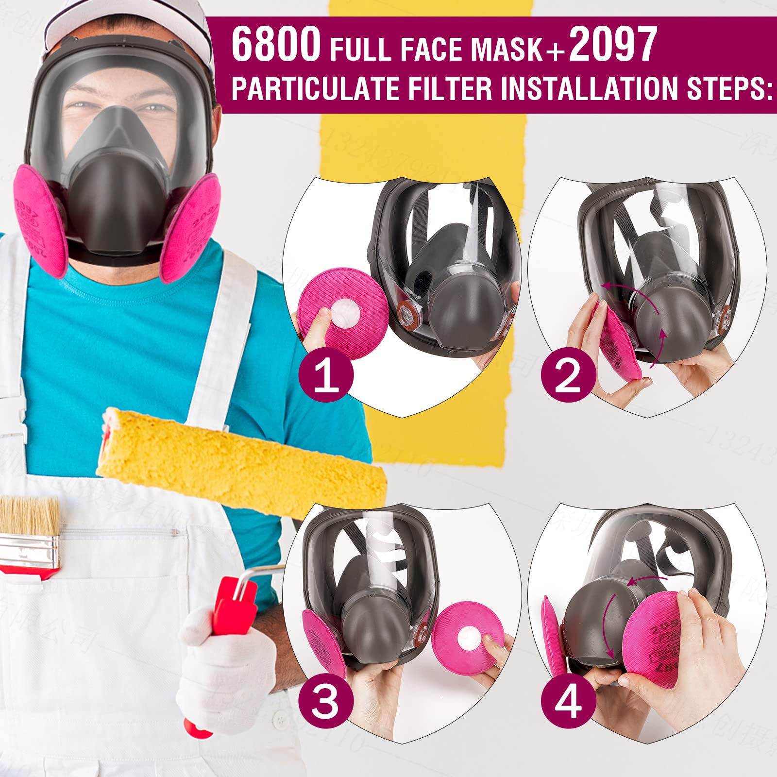 Chemical Vapor Protection 308 Reusable Respirator Mask With Filters ...