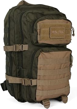 Mil-Tec MOLLE Tactical Pack (Green and Coyote, 36 Liter)