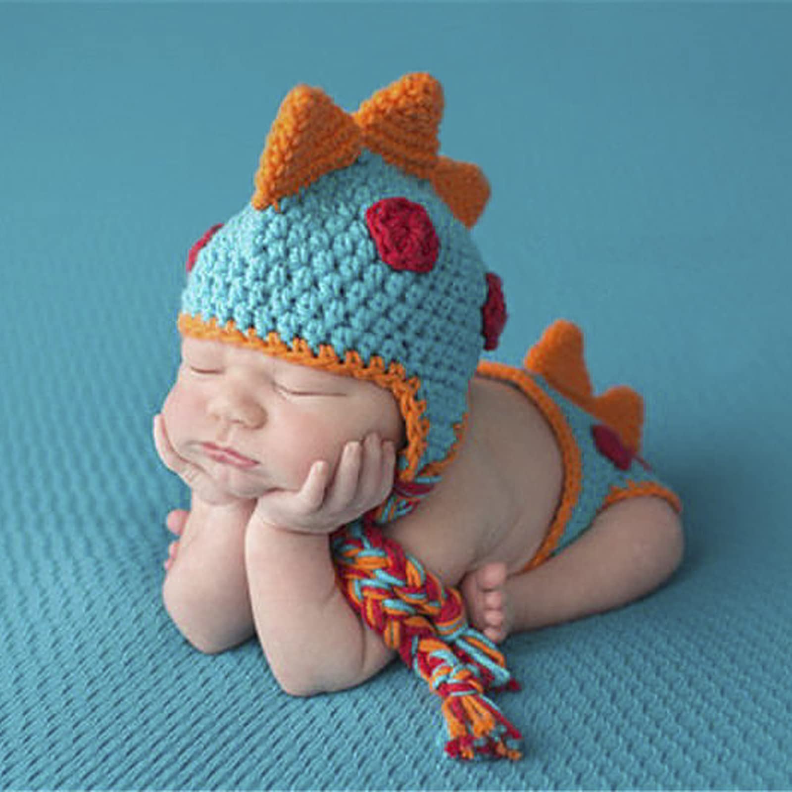 Costume Photo Bébé Lion YeahiBaby - Tenue Tricotée Nouveau-né Mignon - Pour Séance Photo Unisexe