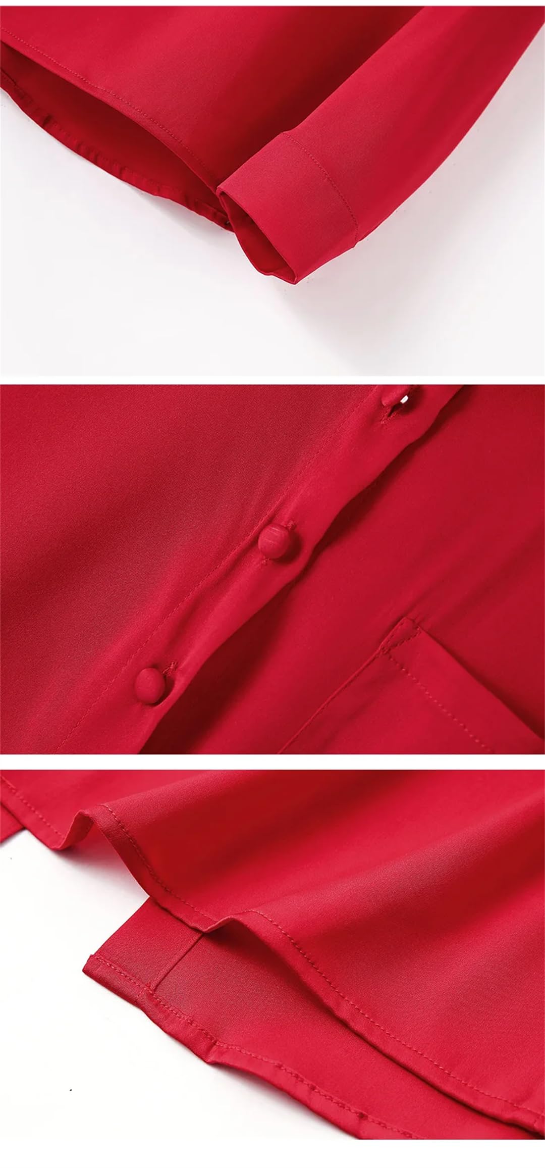 Camisa de seda con solapa para mujer, blusas de oficina de manga larga, holgadas, para oficina