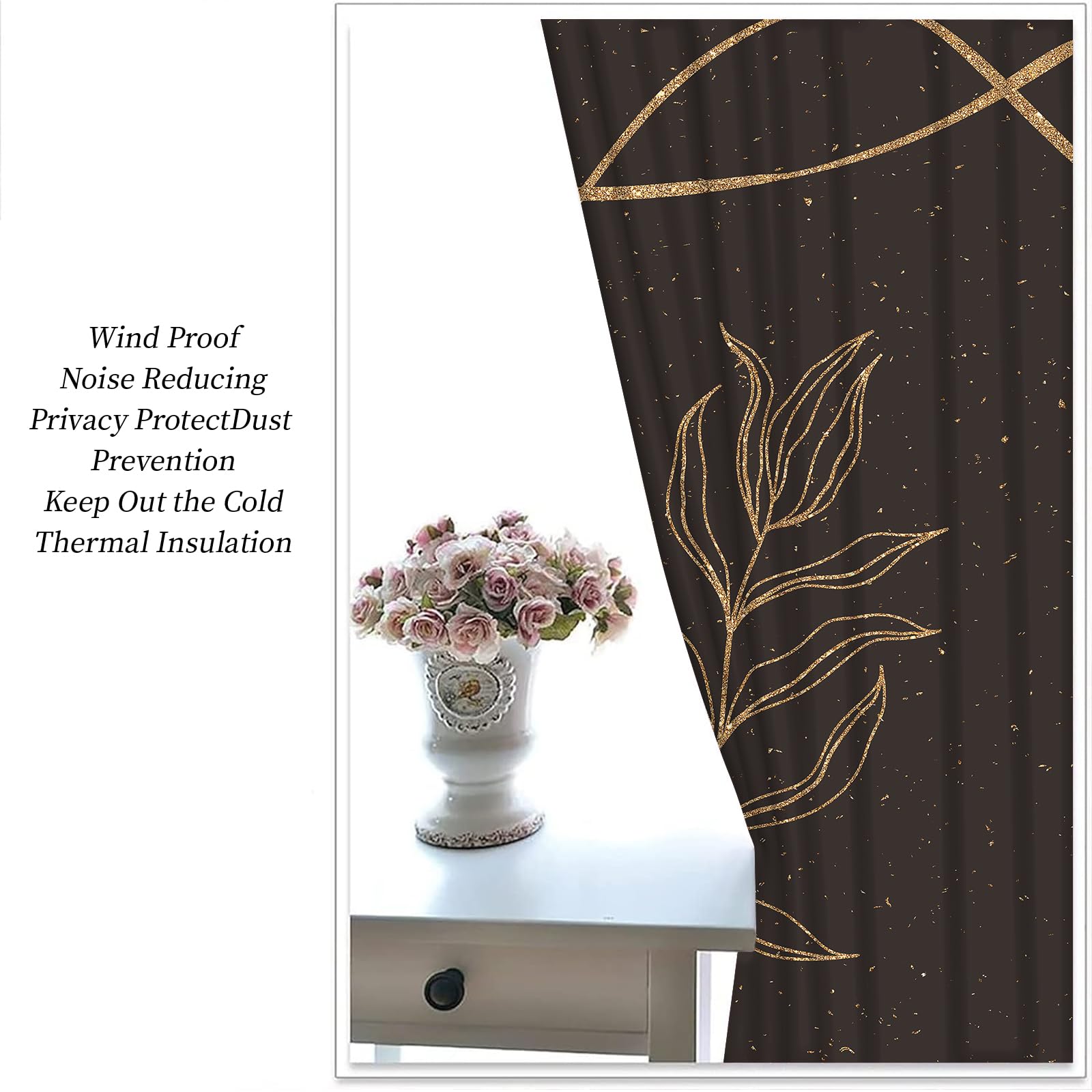 Blackout Curtains Set - Abstract Graffiti Print, Thermal Insulated Grommet Panels, 42x84 Inch (Pack Of 2) - View #6