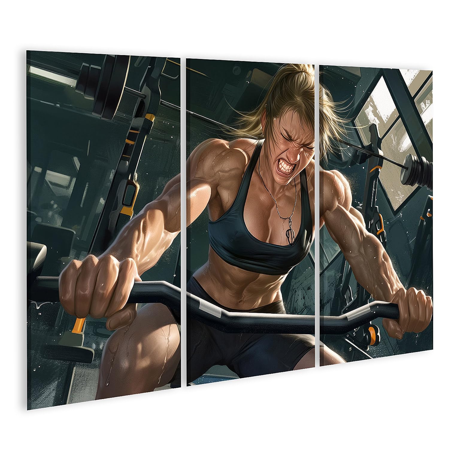 islandburner Immagine su tela Allenamento intensivo in palestra per gli appassionati di fitness negozio di sport immagini murali poster