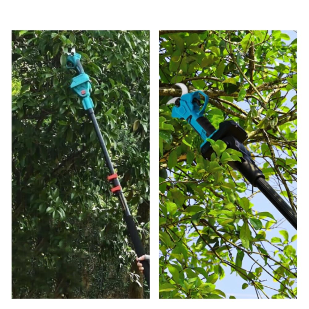 A.M.C. Forbice da Potatura a Batteria 88V, Motosega a Batteria 8 Pollici con oliatore + Asta Telescopica 128-248cm, Luce Led Kit 4 in 1, Cesoie Elettriche Set Potatura Giardino Rami Arbusti Vigneto