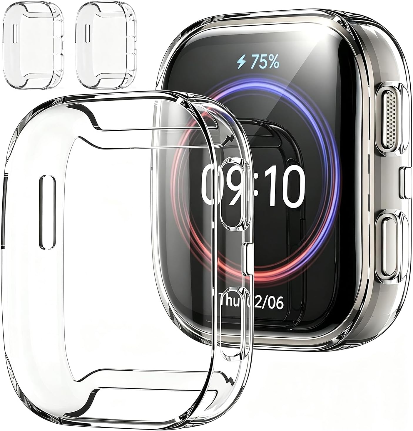 Rc-Z 2-Pack Screen Protector Case for Amazfit Bip 6 Smartwatch, Soft TPU Flexible Overall Protective Cover HD Ultra-Thin Replacment Accessories