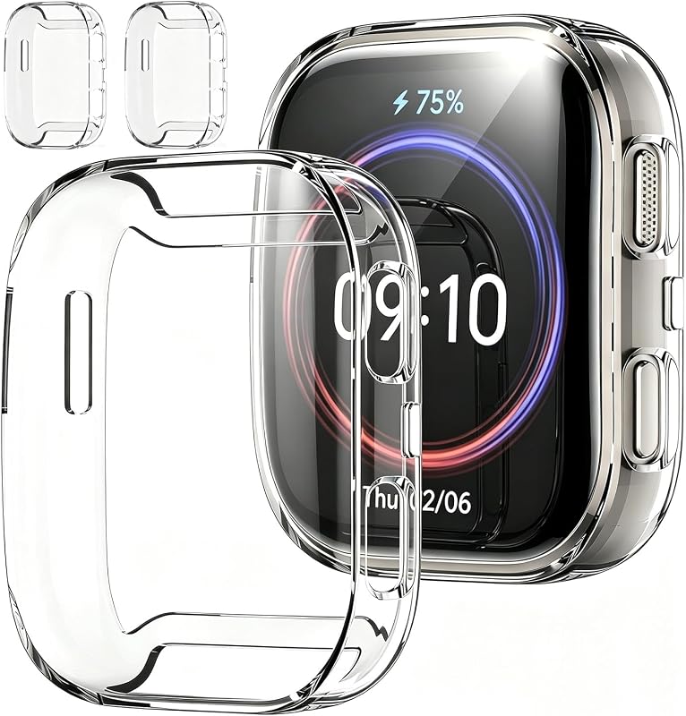 Rc-Z Paquete de 2 Fundas Protectoras de Pantalla para Reloj Inteligente Amazfit Bip 6, Funda Protectora General Flexible de TPU Suave Accesorios de Repuesto Ultrafinos HD
