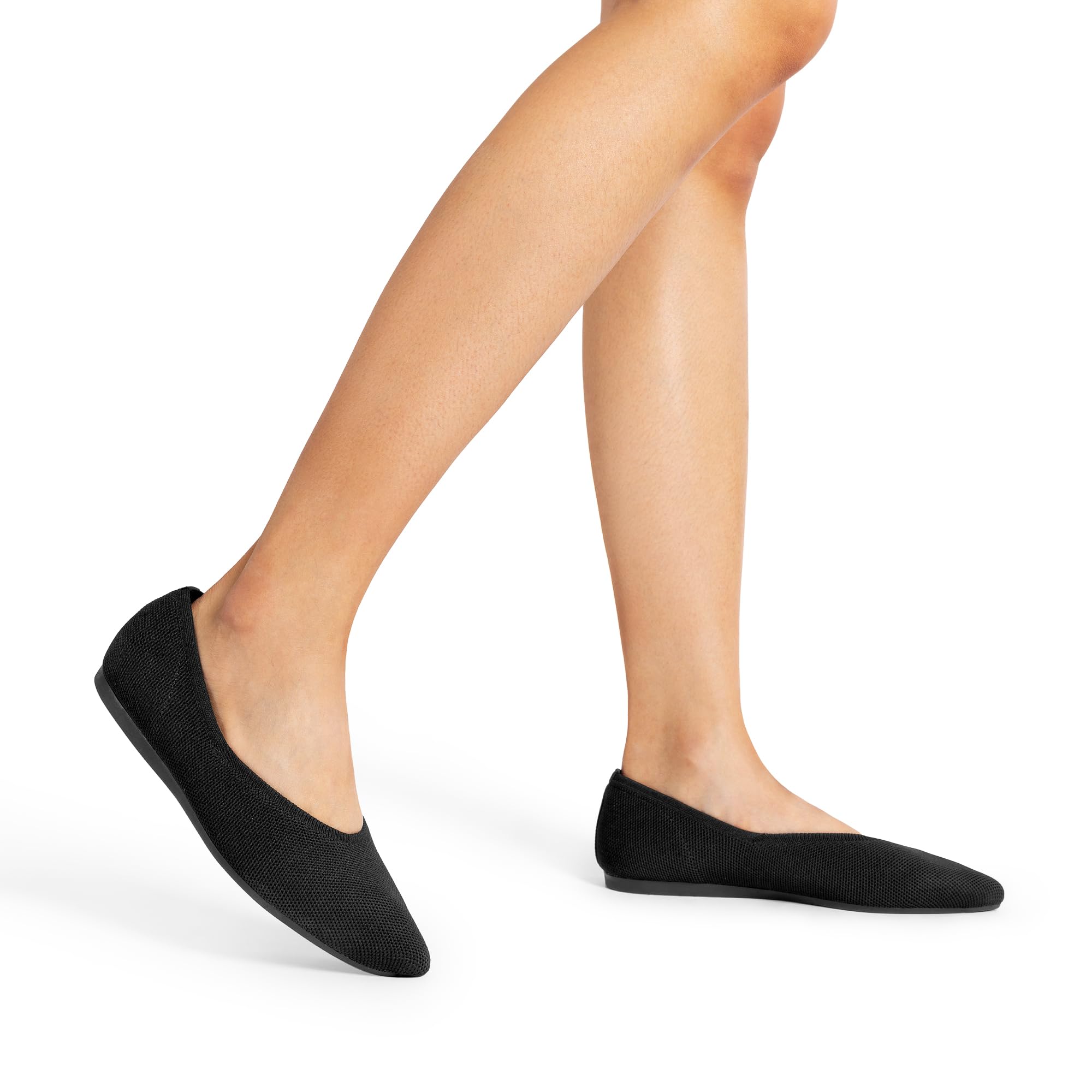 DREAM PAIRS Płaskie buty ze szpiczastym noskiem, wygodne, eleganckie, dzianinowe baleriny z podparciem łuku, damskie buty do pracy, biura, biznesu, na co dzień, w podróż