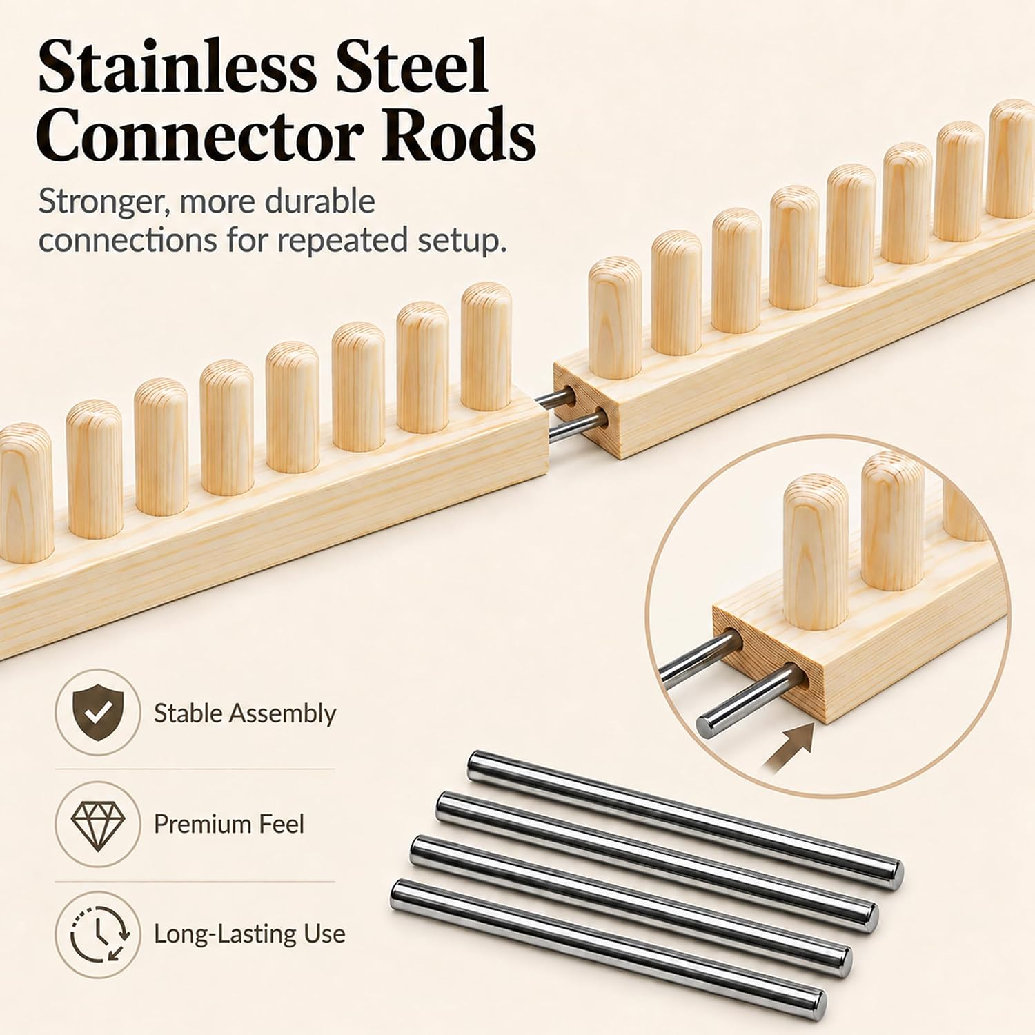 YBHLXZSD 92" Chunky Blanket Loom, 6 Pcs Wooden Knitting Loom Set for DIY