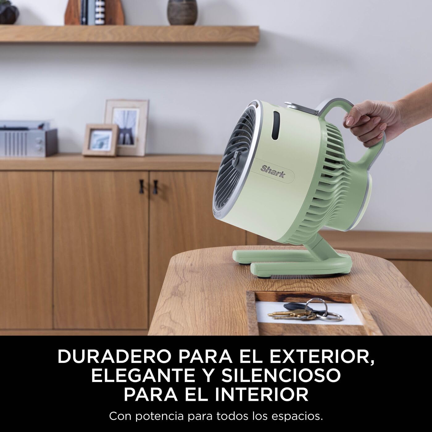Shark FlexBreeze HydroGo, potente ventilador silencioso portátil con nebulización, para interior y exterior, con o sin cable, pequeño y ligero, 5 ajustes de velocidad, Menta FA050EUGN