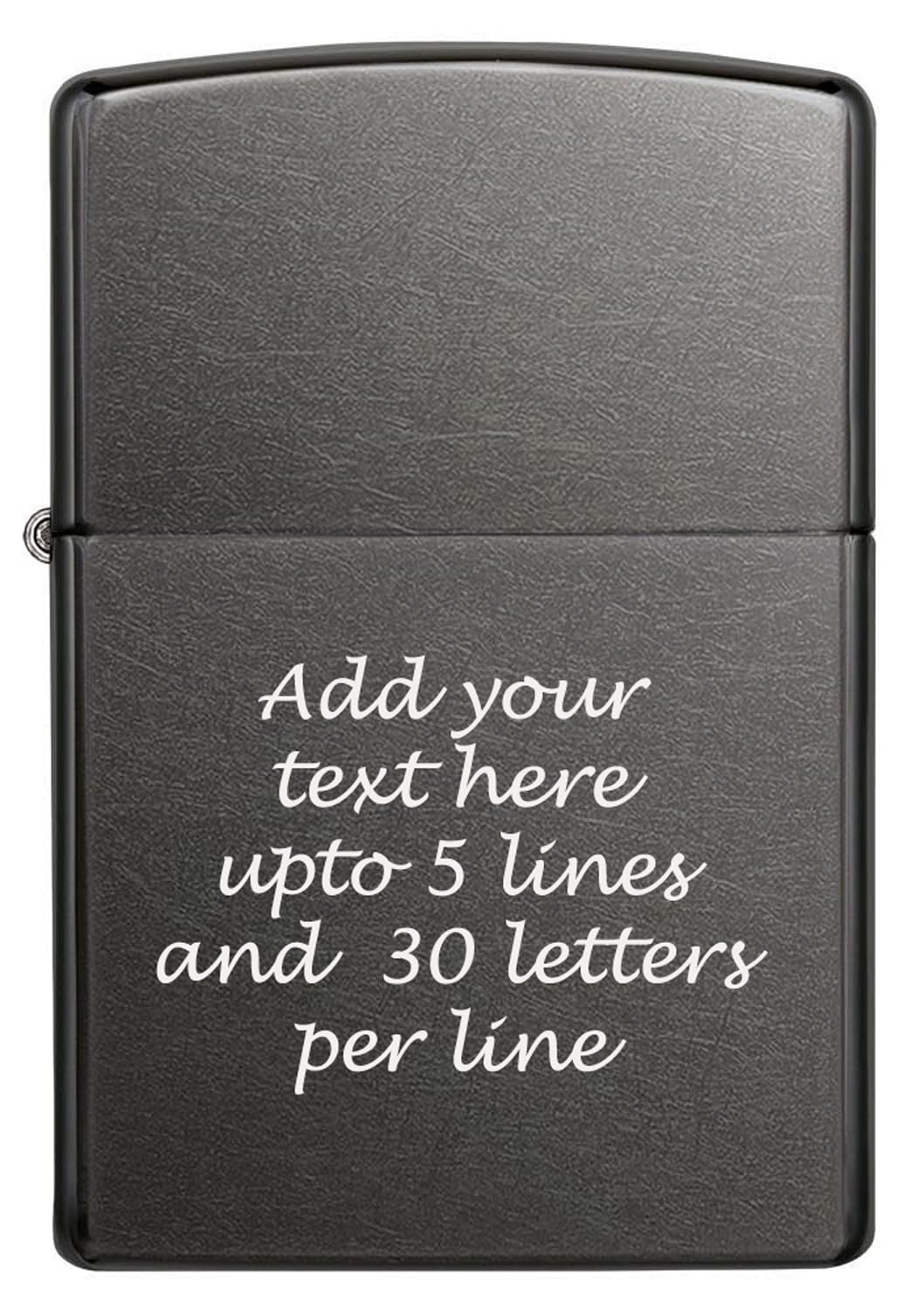 Customized Personalized Gray Dusk Zippo Lighter - Free Engraving - Christmas, Halloween & Valentines Day Gift