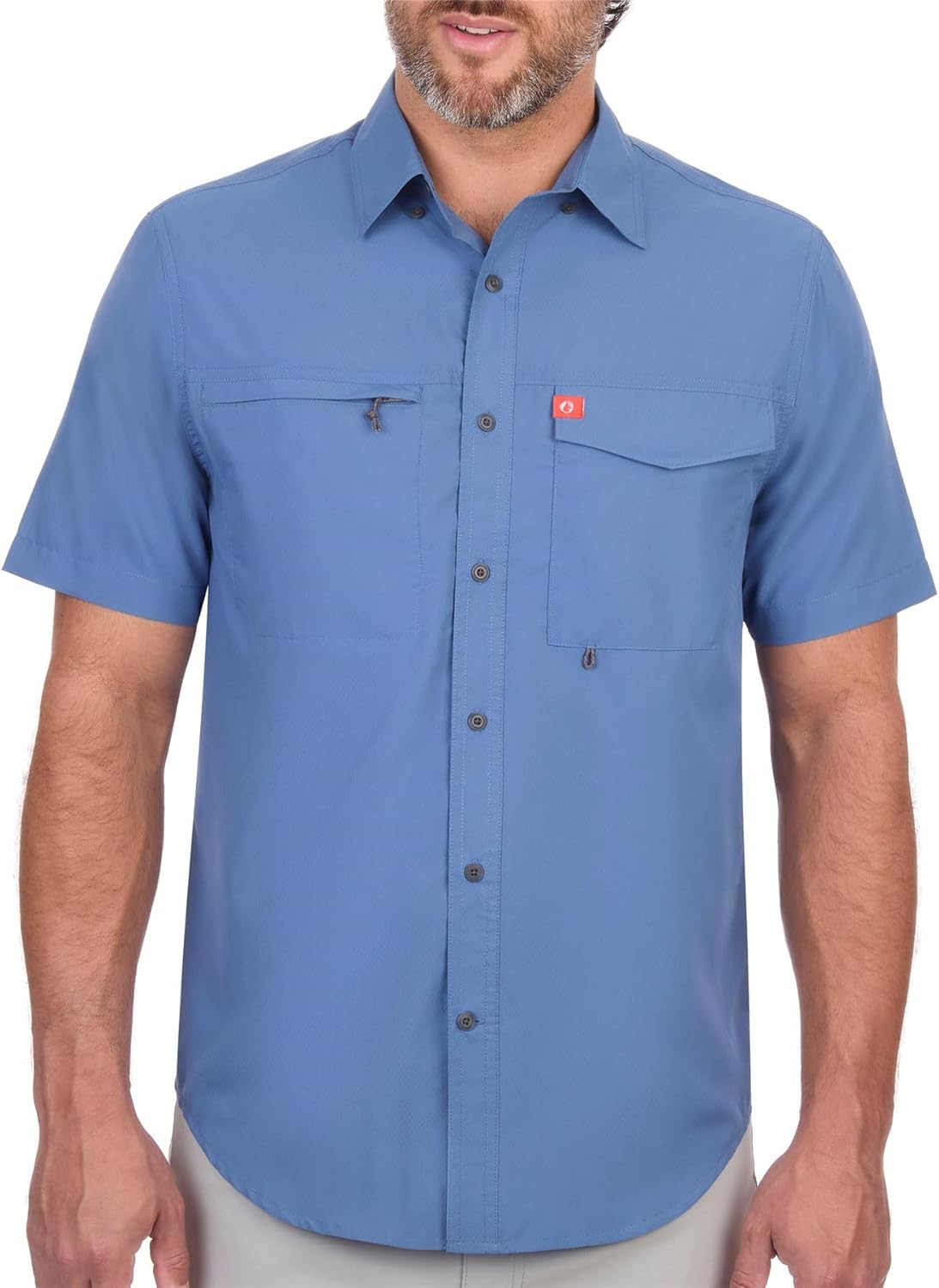 The American Outdoorsman Men's Featherweight Short Sleeve Button Down Fishing Shirt - Outdoor Sun Protection Moisture-Wicking