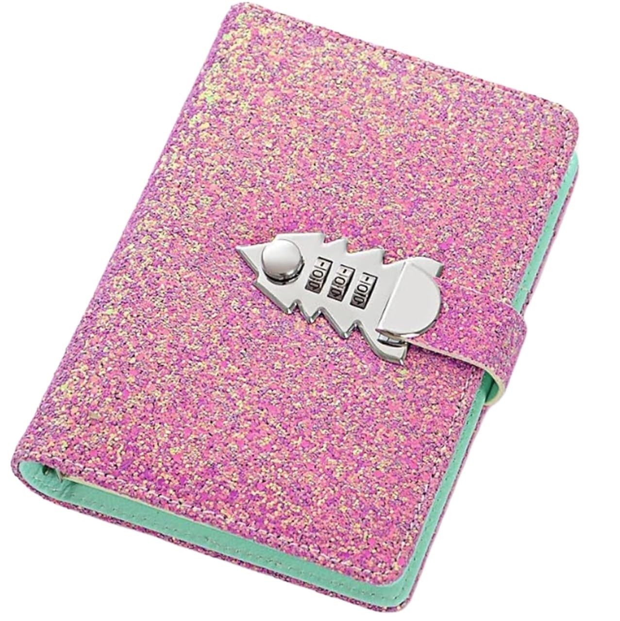 notatnik, Segregator spiralny z okładką cekinów i PU, artykuły papiernicze(Pink)