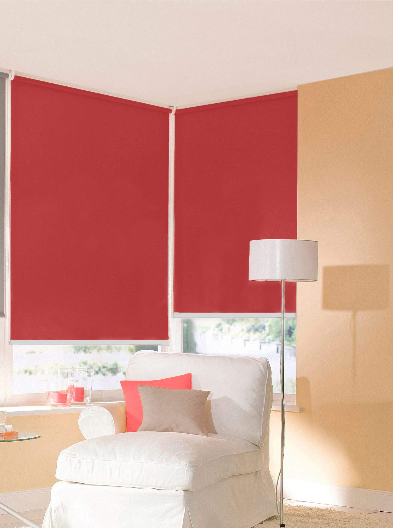 sunlines Store Enrouleur Thermique fabriqué en Allemagne, Polyester Aluminium Plastique, Rouge, 82 x 180