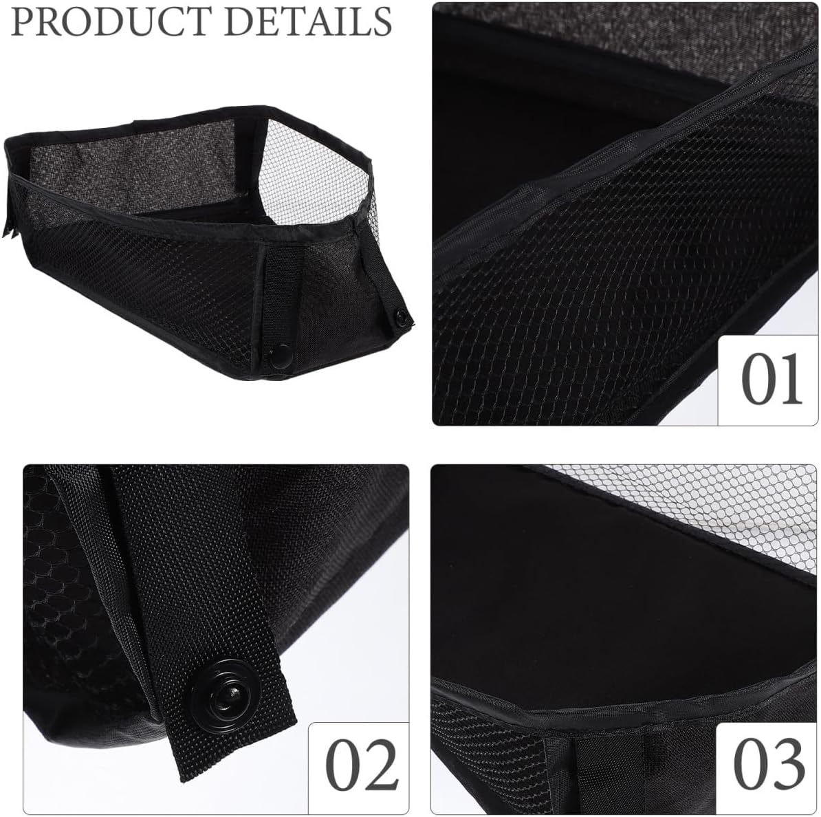 MERRYHAPY Stroller Bottom Storage Bag Mesh Organizer Universal Lightweight Stroller Basket Holder for Diapers Toys Essentials 11.02X4.72X3.93 Inch
