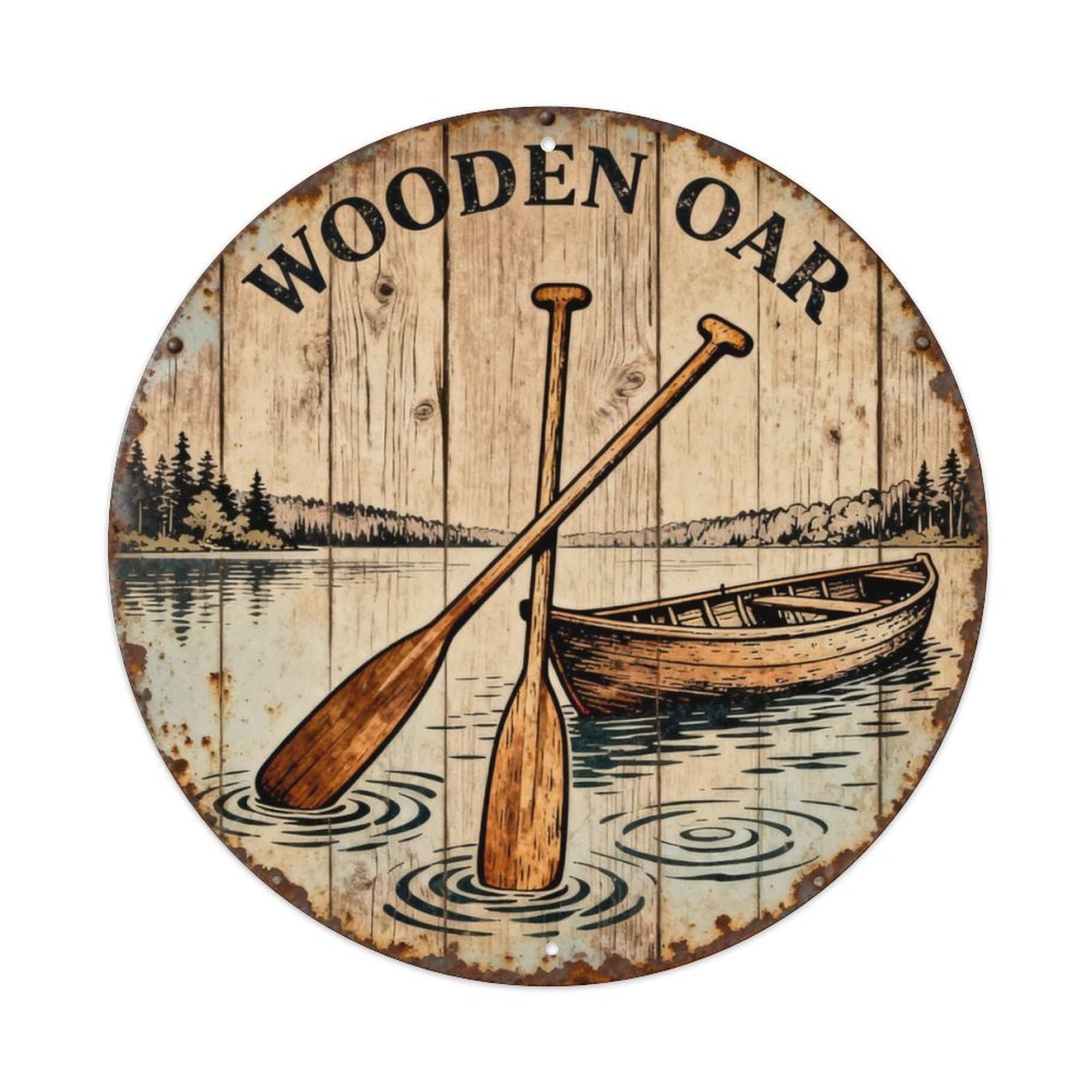 WOODEN OAR Metal Tin Sign Plaque