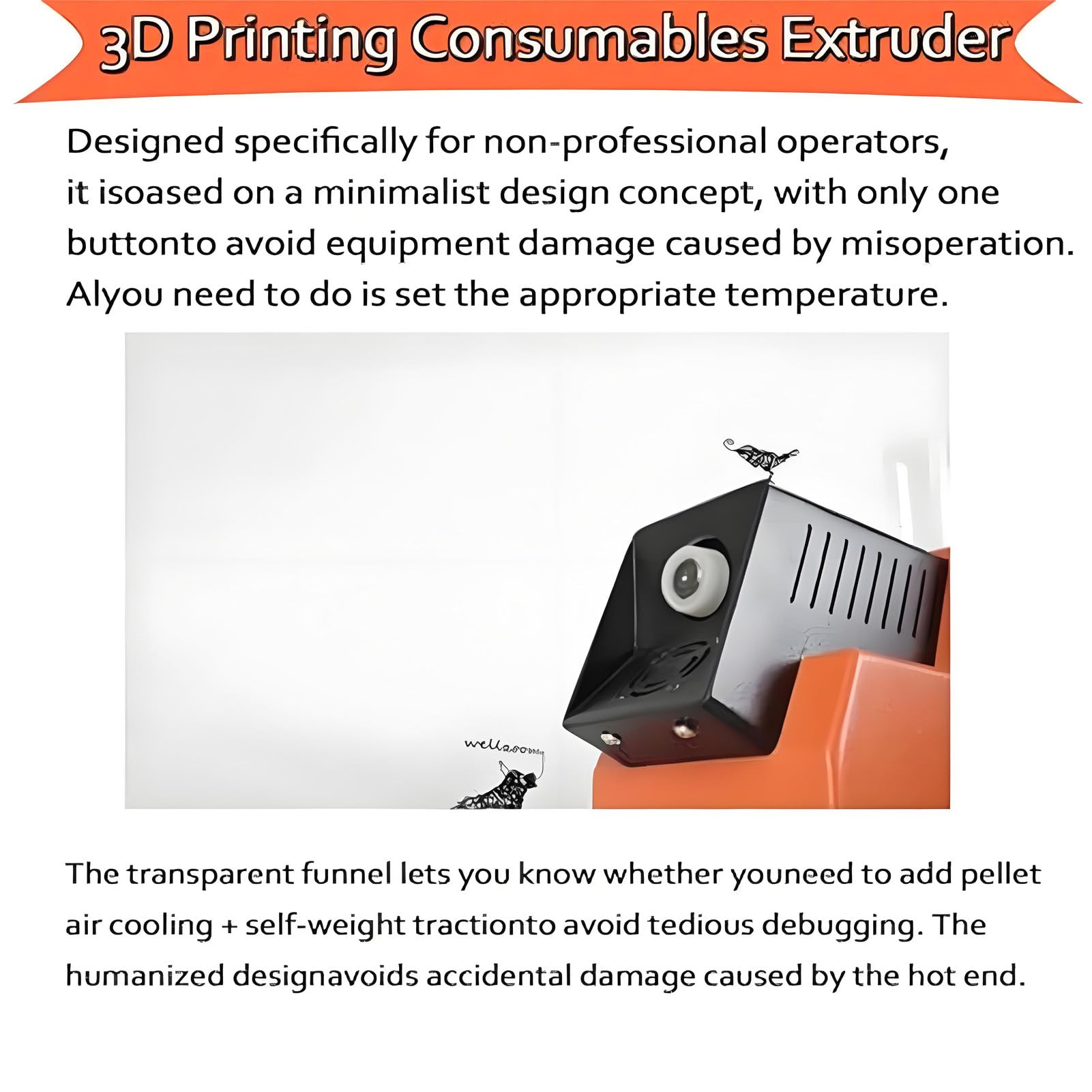 Extrusora Profesional de filamentos 3D con Control de Velocidad Variable (300-650 mm/min), recicladora de filamentos de Escritorio para PLA/ABS/TPU.