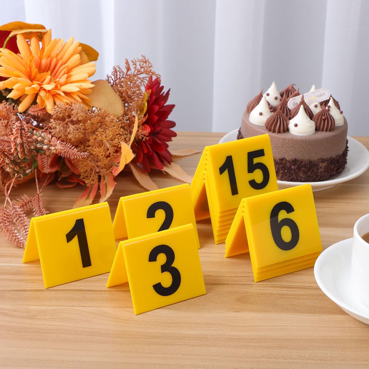 VALICLUD 15Pcs Crime Scene Markers Evidence Number Table Signs Multi-Function Desk Number Holders for Games Events 2.48X2.17X1.77 Inches - Image 3