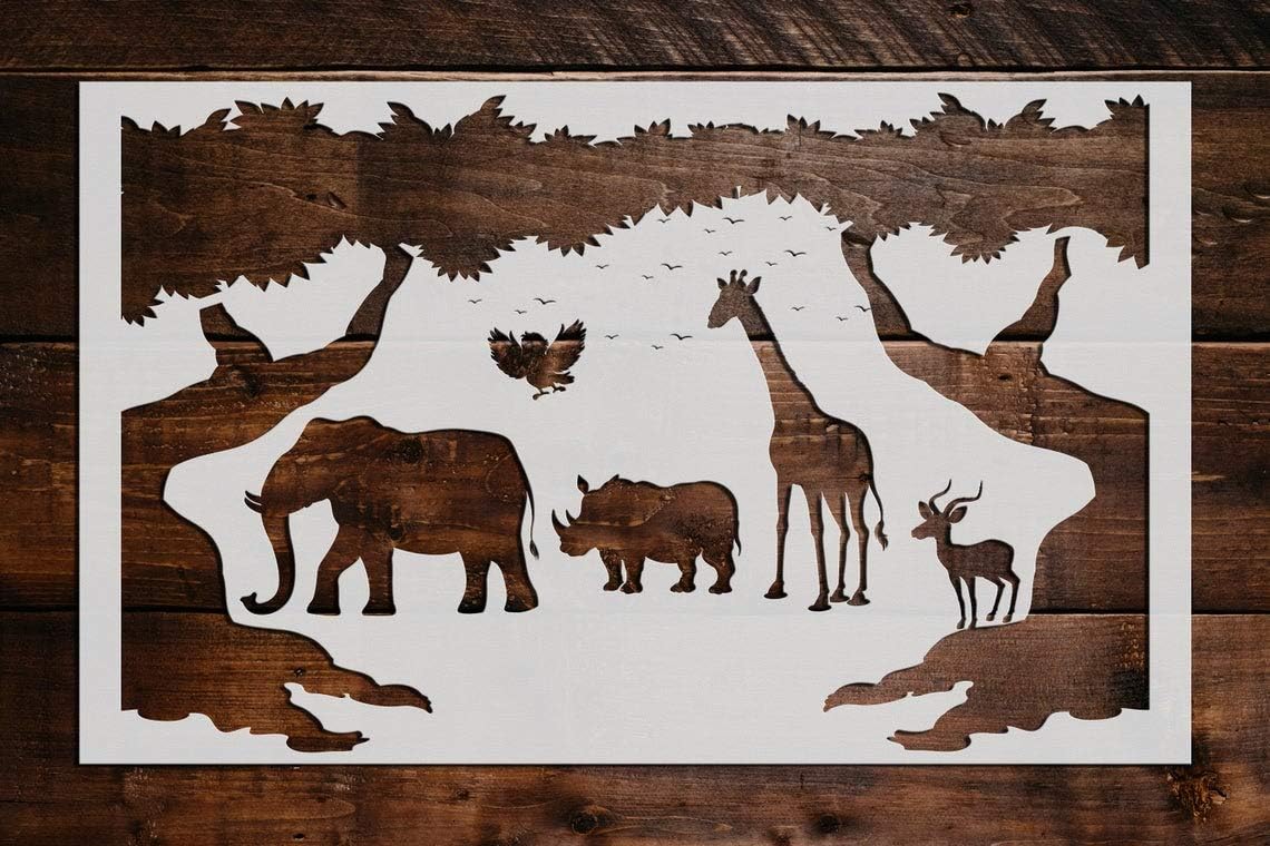 Jungle Stencil DIY Reusable Craft and Painting Wall Stencils - 403 (8.5x11)