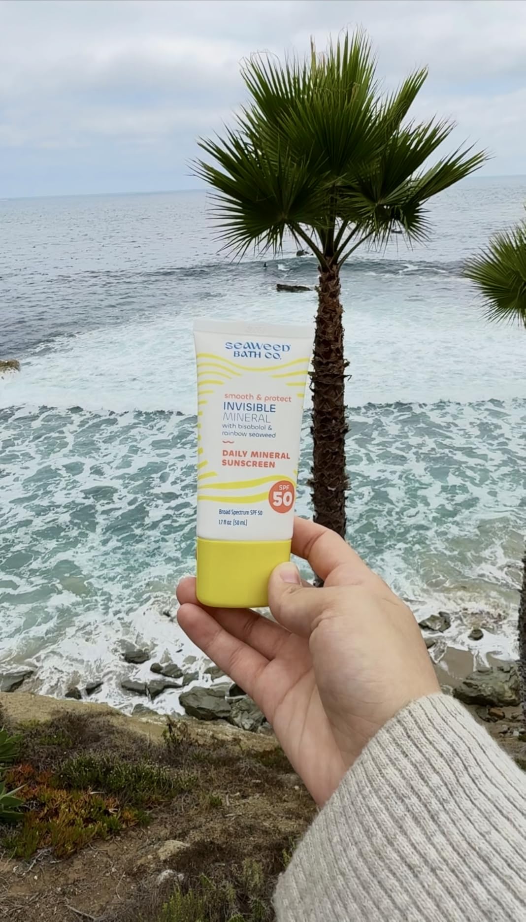The Seaweed Bath Co. Seaweed Bath Co Smooth & Protect Invisible Mineral Sunscreen SPF 50 - Lightweight, Non-Greasy Zinc Oxide Face Sunscreen Gel - Daily Fragrance Free Moisturizer Primer with SPF, 1.7 oz