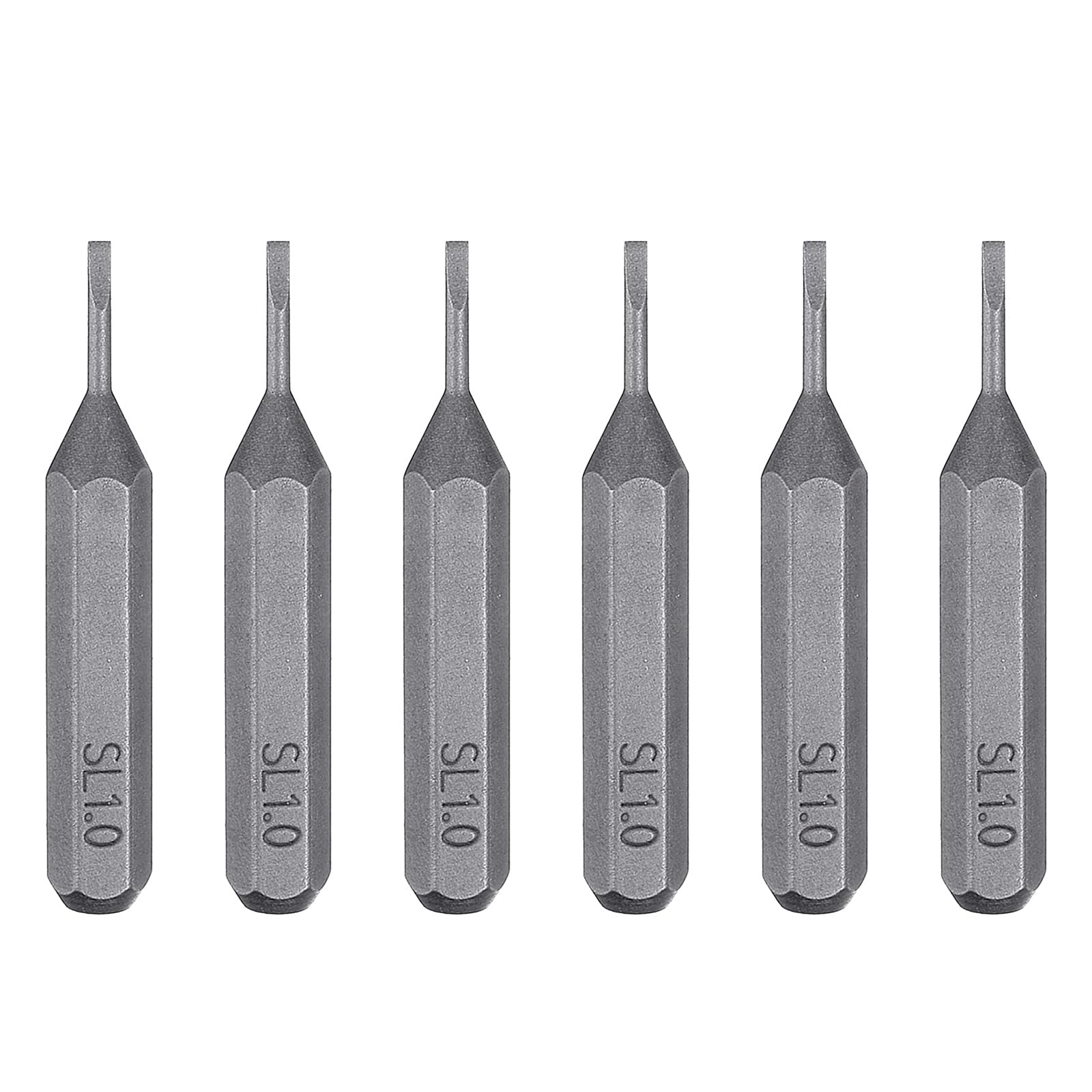 sourcing map 6pcs SL1.0 Slotted Screwdriver Bit 5/32" Hex Shank 28mm Length S2 Steel Magnetic Flat Head Screw Driver Bit for Electric Precision Repair