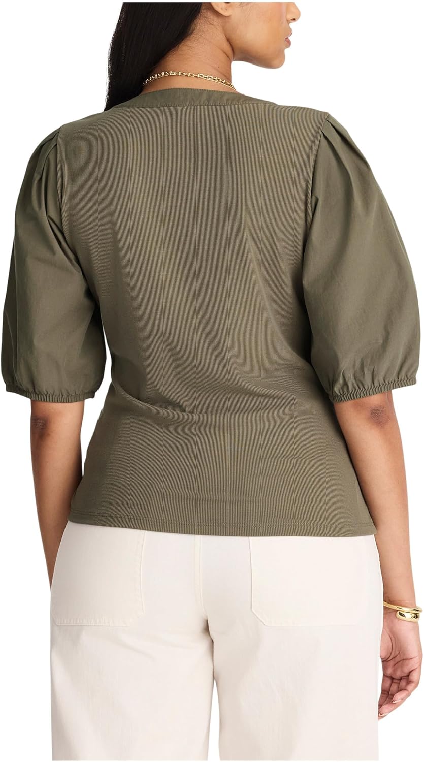 Madewell Womens Mixy V Neck Puff Tee - Image 2