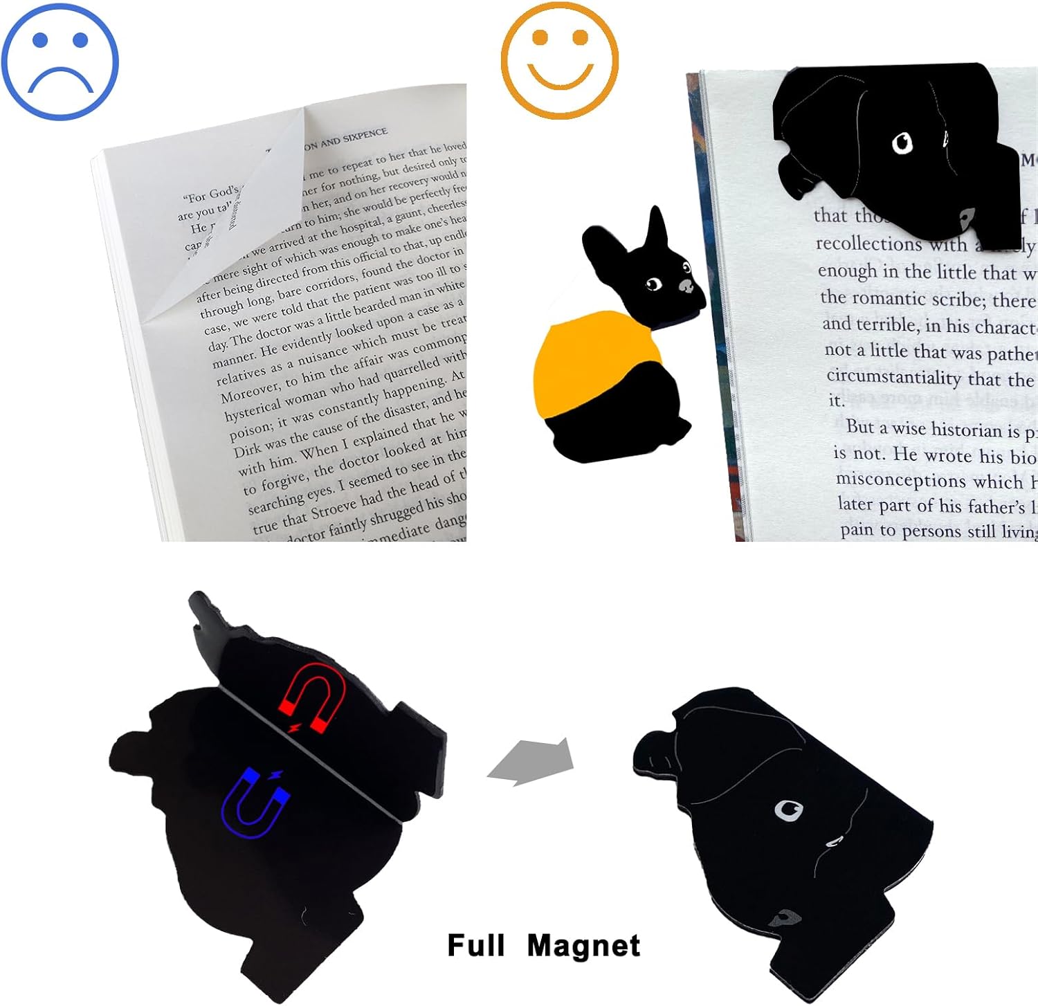 Magnetic Bookmarks - 6 Pieces Cute Dogs Bookmarks for Women Readers, Book Marks for Reading Office Supplies, Book Markers Gift for Book Lovers (A) - Image 2