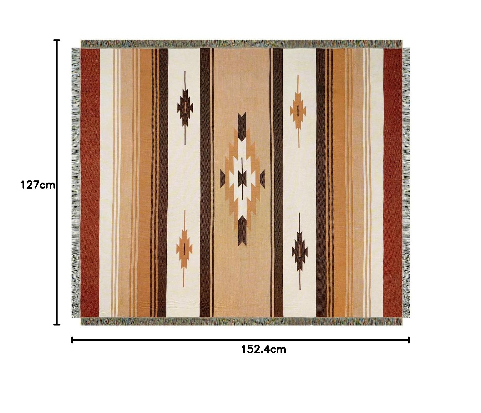 Peel Forest Couverture de glamping - Tapis de camping aztèque tribal - Jetés pour la maison et l'extérieur - Vanlife - Pique-nique (127 x 152 cm)