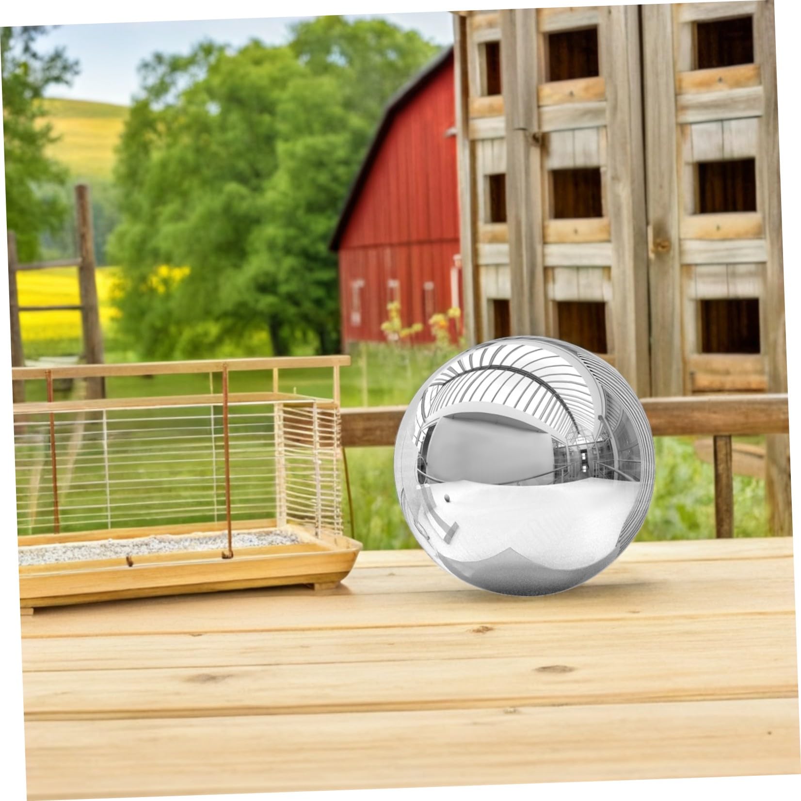 POPETPOP Acciaio Sfera Semplice Riflettente in Inox Argento da Giardino