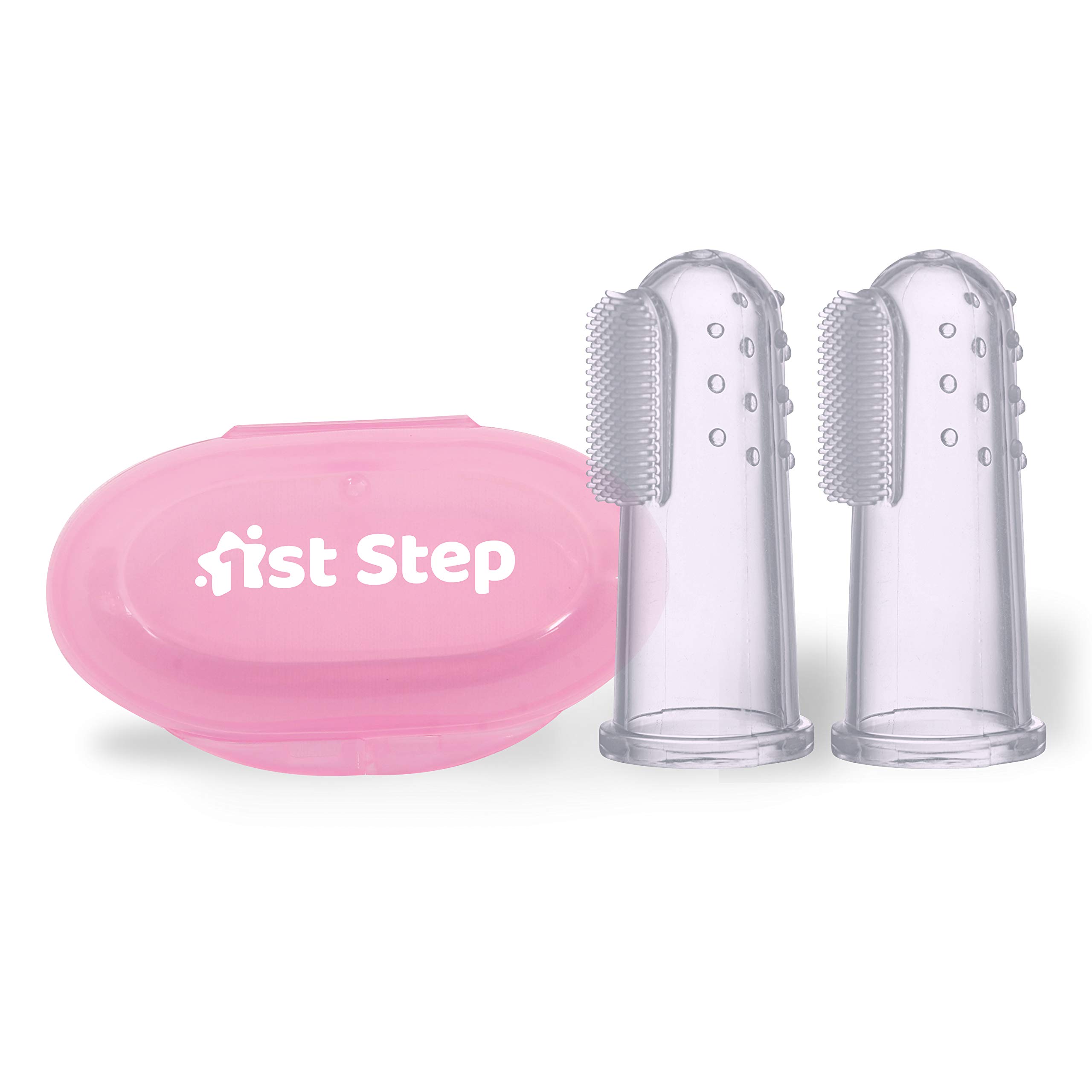 1st Step Silicone Finger Brush Pack of 2 (Pink)