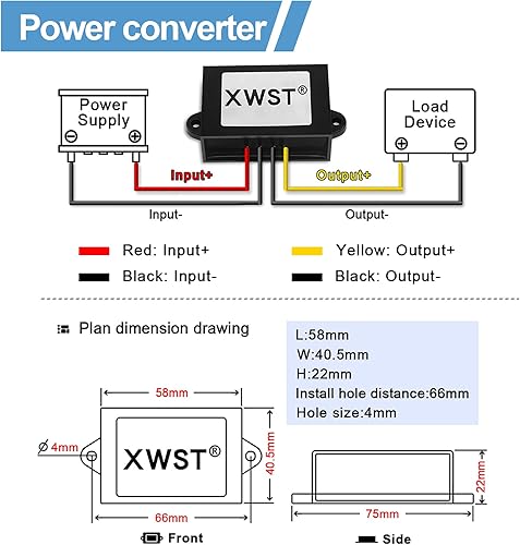 Miniatura 4 de Regulador de voltaje DC de 12 V a 13.8 V 5 A, 9 V-13 V a 13.8 V, módulo elevador, convertidor de impulso, adaptador de alimentación impermeable,