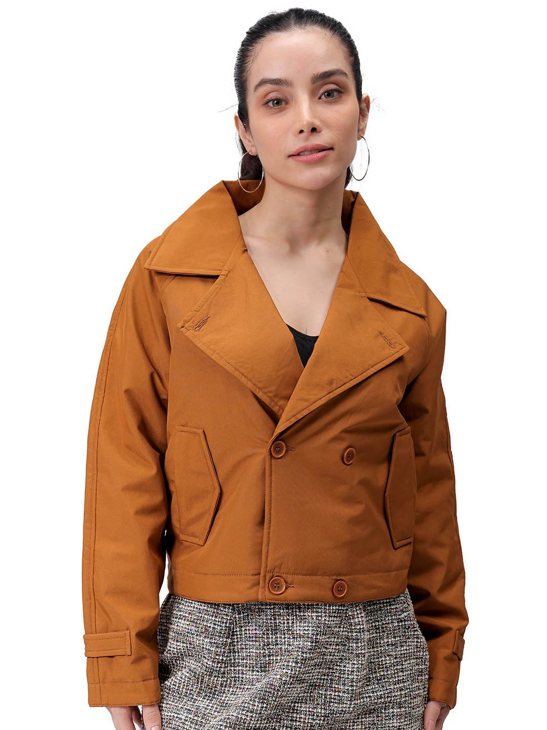 freehand by The Indian Garage Co Women Straight Fit Solid Trench Coat-picture-32