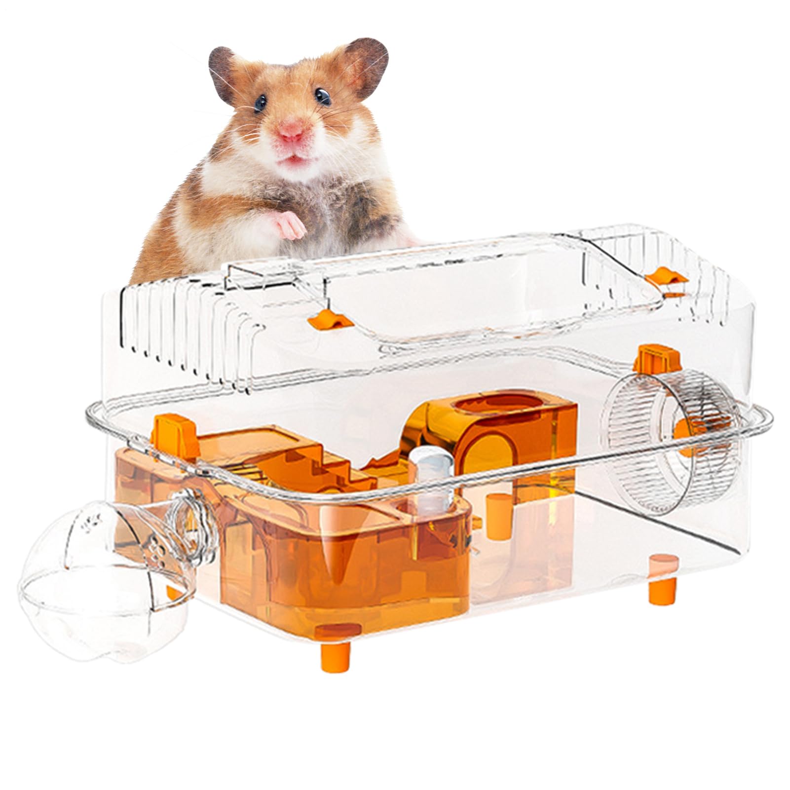 Habitat per Criceti con Ruota di Corsa Inclusa | Box per Lettiera e Habitat per Topi per Piccoli Animali Domestici come Criceti Nani, Topi Siriani e Coniglietti, per Casa, ,