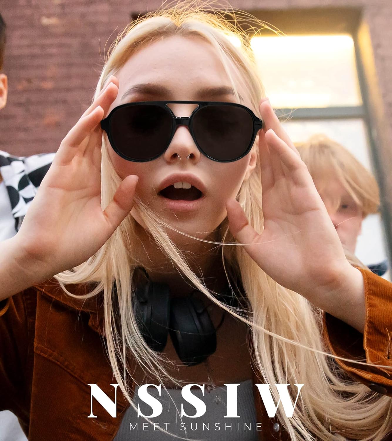 NSSIW Aviator Sunglasses for Women, Polarized Retro Sun Glasses with Vintage 70s Style and UV Protection - Image 2