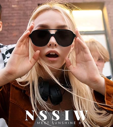 Miniatura 2 de NSSIW Lentes de sol estilo aviador retro para mujeres y hombres, polarizados vintage de los años 70 con protección UV