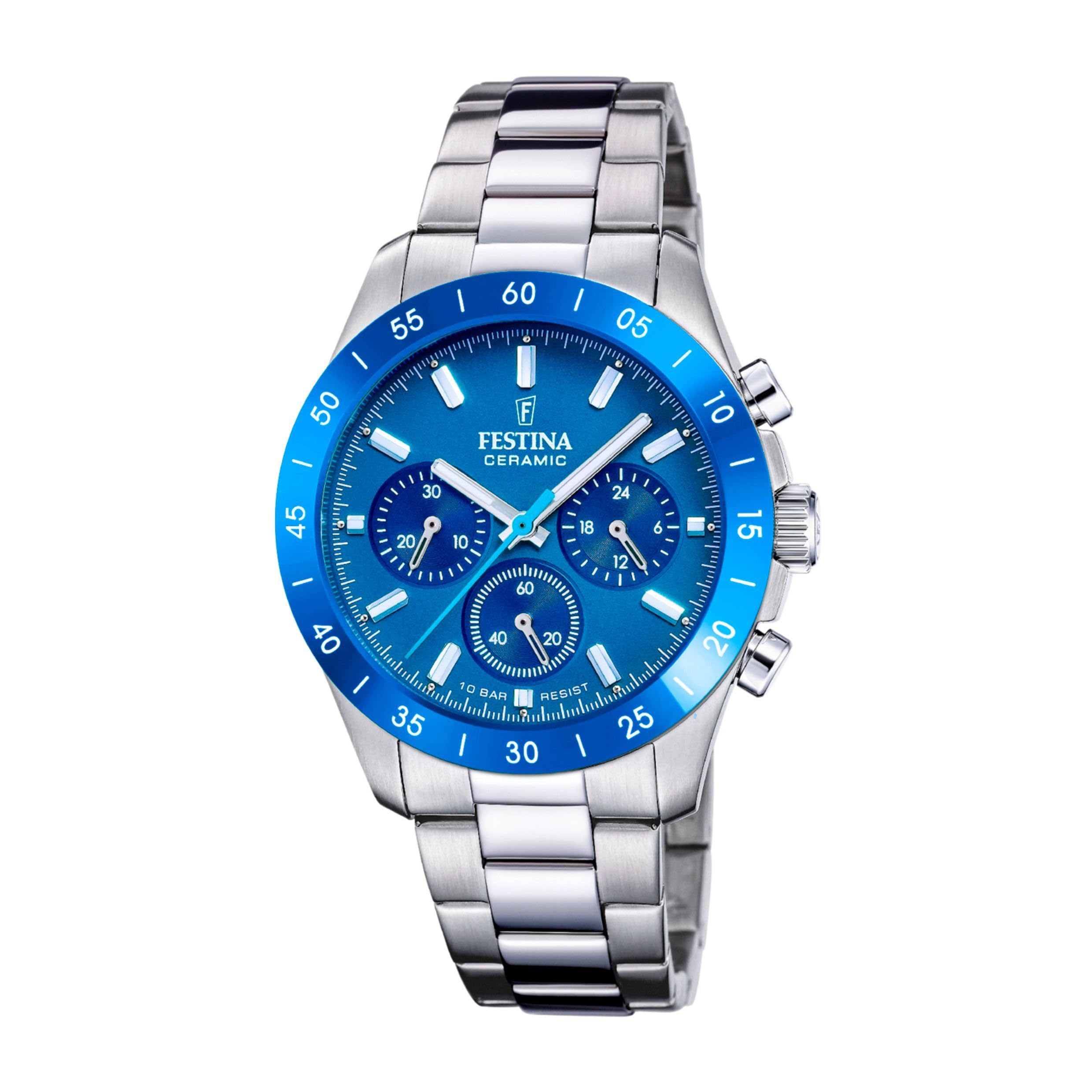 Festina Women's Ceramic Chronograph Watch F20693 in Blue