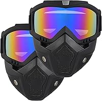 Vista 11 de Máscara Airsoft de cara completa, máscara de paintball, máscara táctica, gafas de casco de motocicleta con máscara facial extraíble para hombres