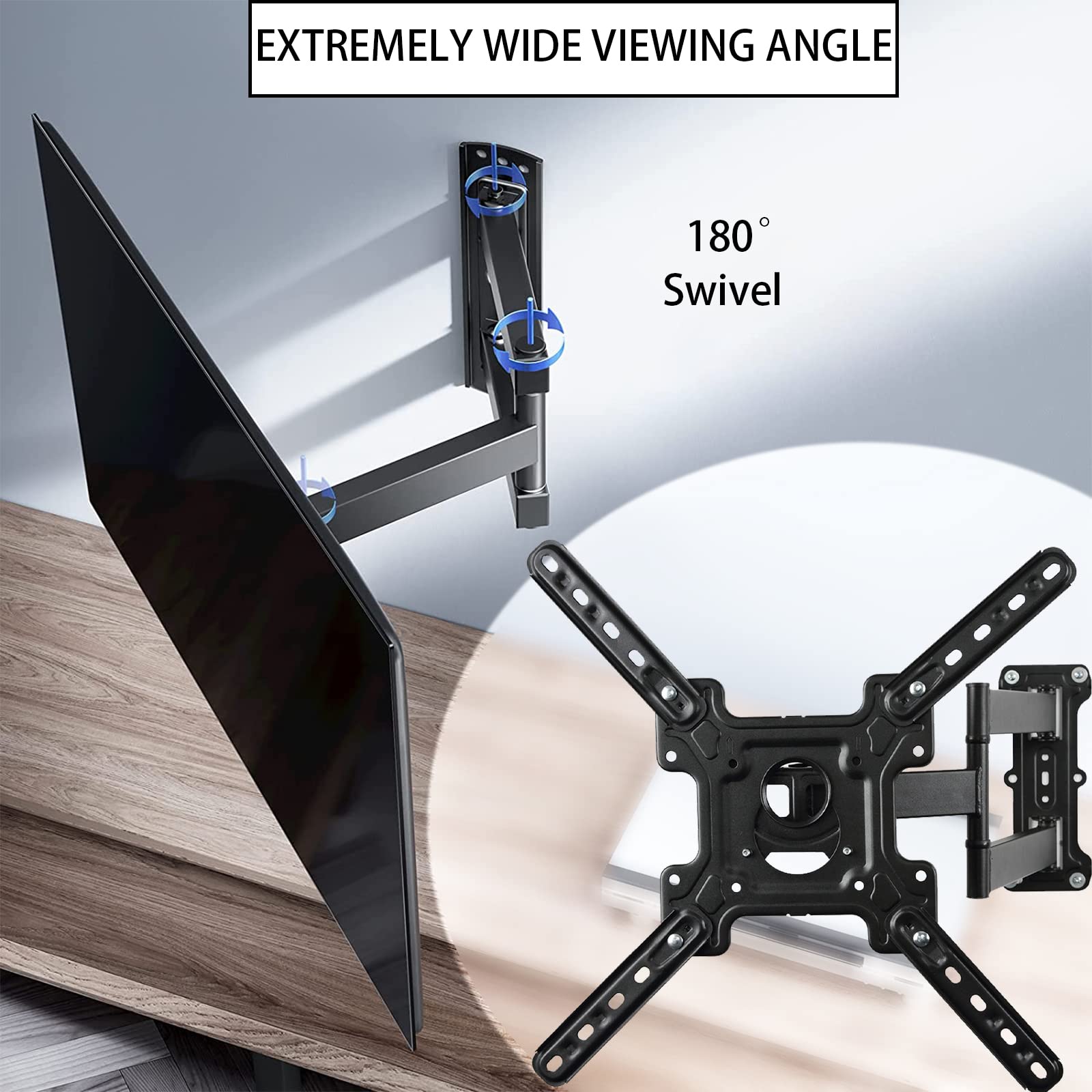 Supporto da Parete per TV Full Motion per TV da 32-55 Pollici con Bracci articolati, girevoli, inclinabili, estensibili - Staffe per Montaggio a Parete per TV VESA 400x400 Adatto a