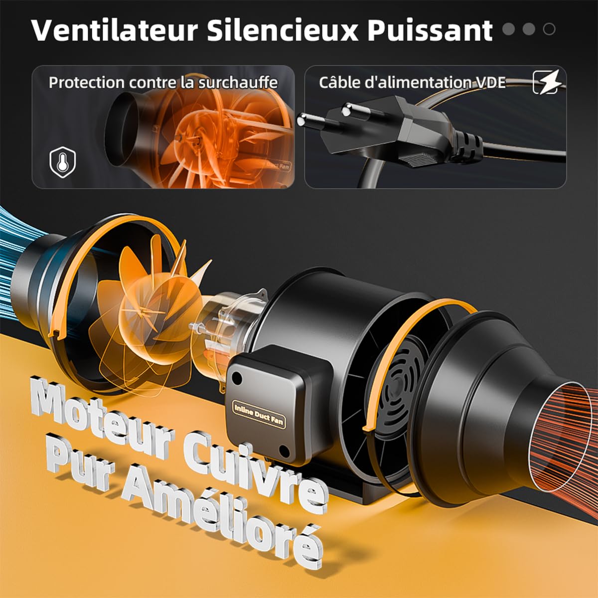 Ventilateur Extracteur d'air 150mm avec Télécommande, 689m³/h 60W Cuivre Moteur, Minuterie Régulateur de Température et Humidité Minuterie pour Tentes Culture, Hydroponique, Garage, Grenier