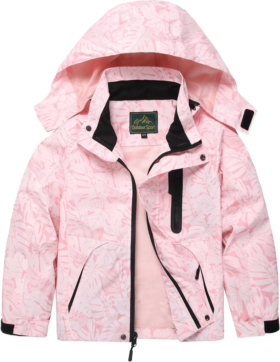 GIISAM Boys Rain Jacket, Girls Raincoat Waterproof Lightweight Windbreaker Coats for Kids