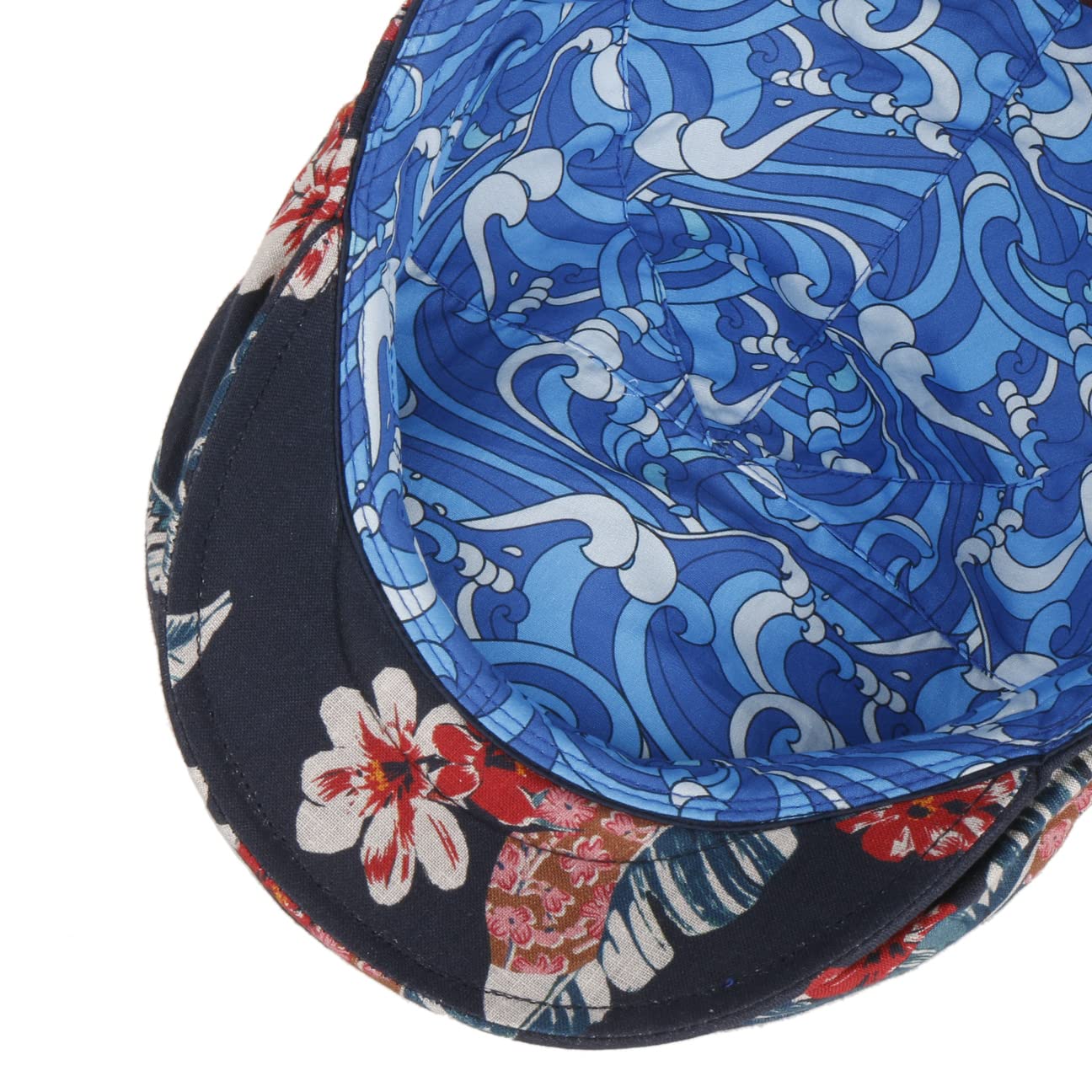 Stetson Flowlin Casquette Plate Gavroche a Fleurs Multicolore Lin Unisexe Printemps Ete