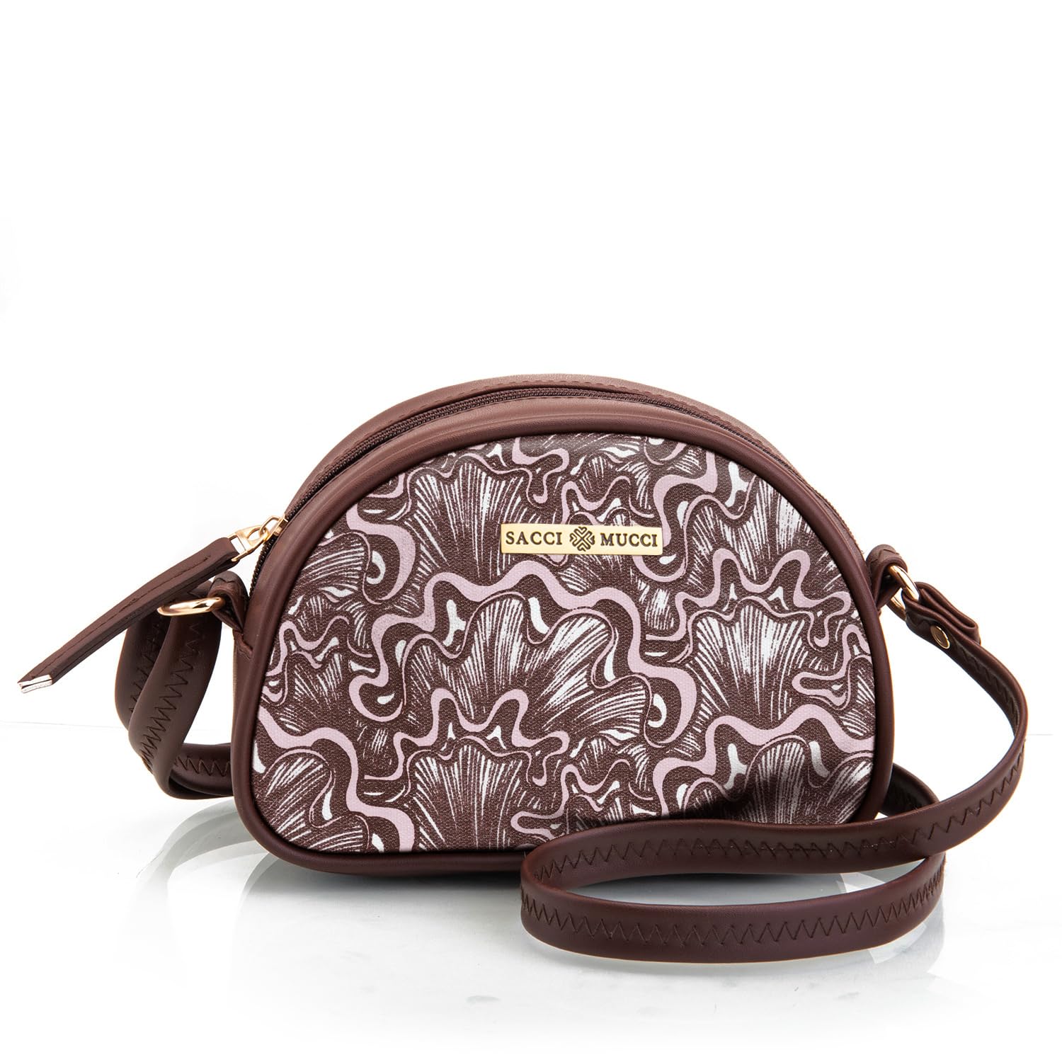 SACCI MUCCI Printed Handcrafted Crossbody Rainbow Sling Bag, Sling Bag for Women Ladies Single Shoulder Bag -Aquatic Mushrooms (Brown) (B0CVQKBTHC) Amazon Price History, Amazon Price Tracker