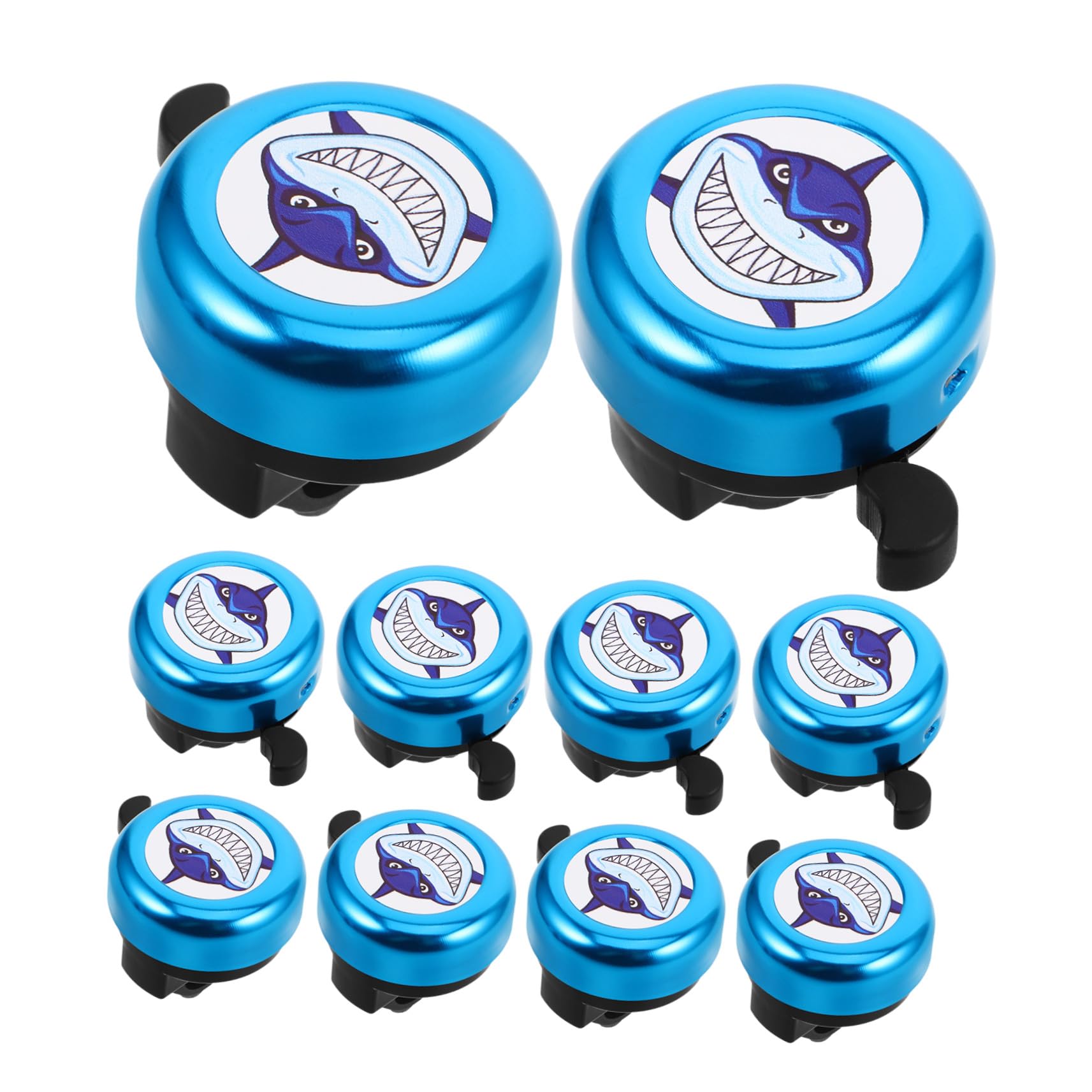 Abaodam 10pcs Sonnette de Vélo Garçon et Filles Jolie Sonnette de Vélo pour Garçon Fille Modèle Requin Design Cartoonesque Accessoire pour Trottinette ou Draisienne