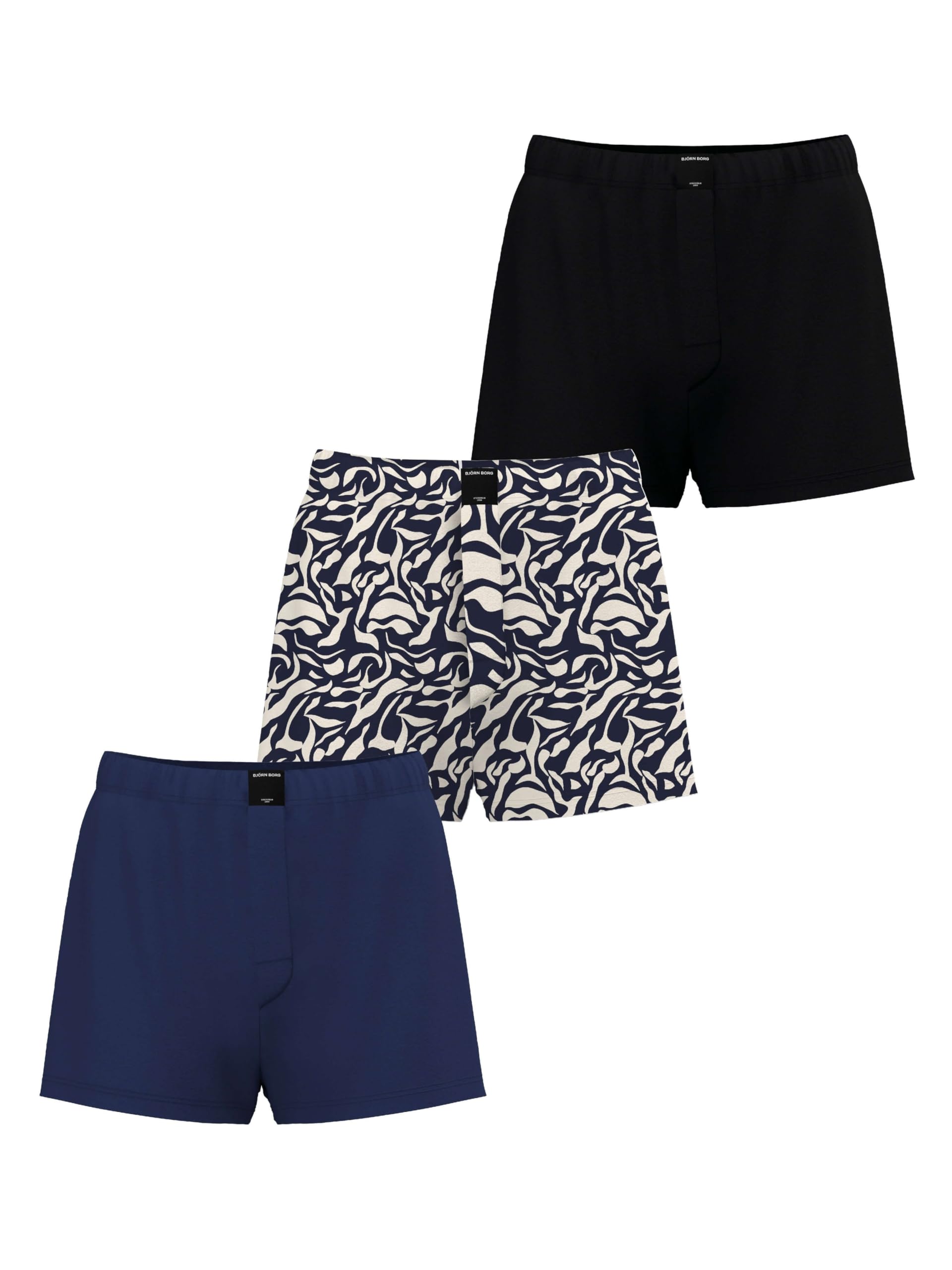 Bjorn Borg Men's Navy Mix Bjorn Brog 3 Pack Boxers