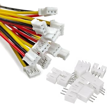 10 Sets JST PH 2.0 mm 3 Pin Connector with 150 mm 22AWG Silicone Cable and Female JST Connector Kit