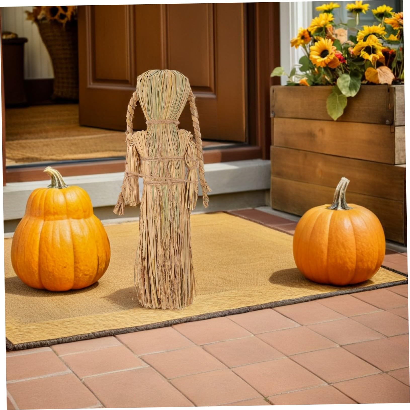 Toddmomy Herbst Vogelscheuche Gartendekoration Figur Wetterfest Außendekoration für Garten Terrasse Veranda Halloweenparty Deko