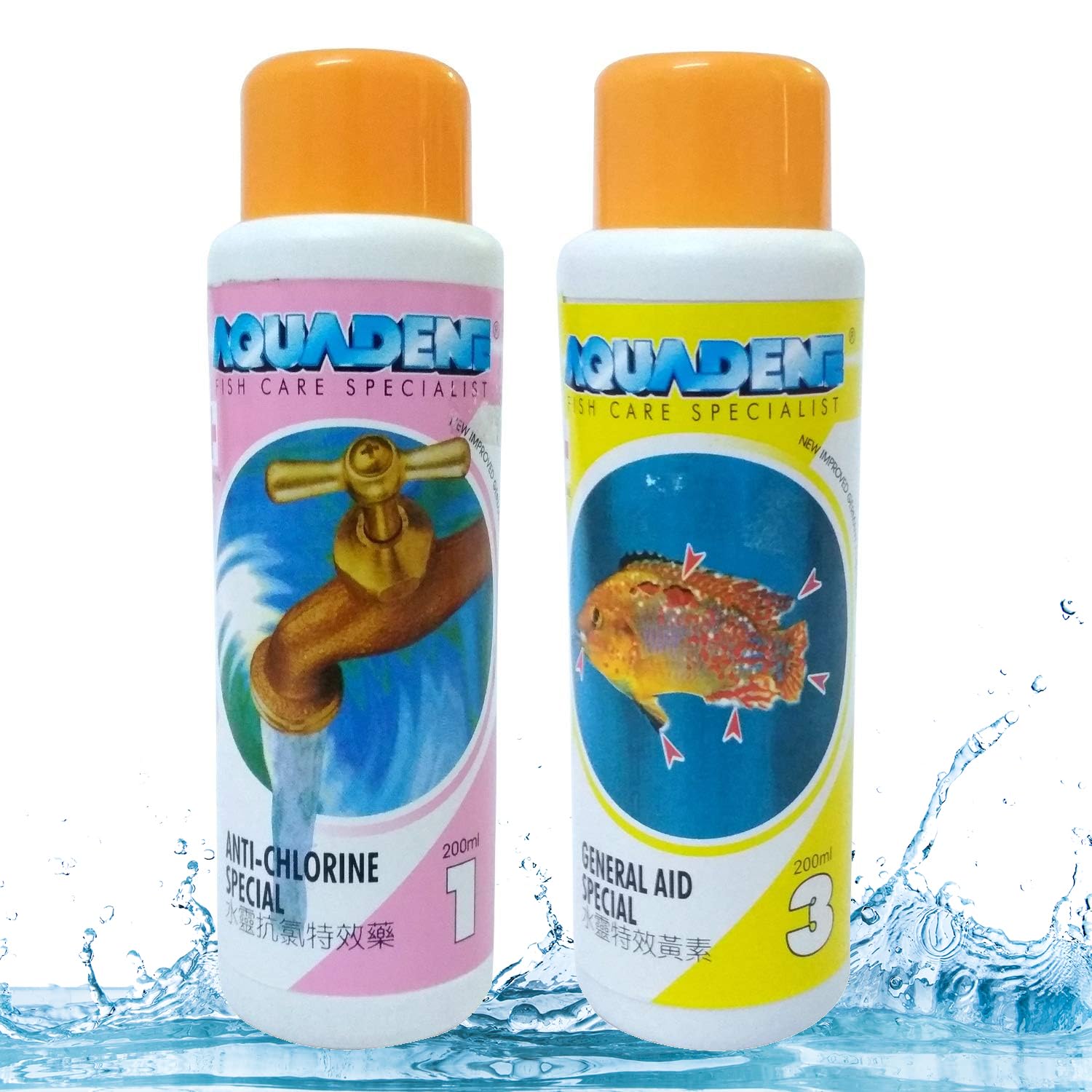 Jainsons Pet Products Aquadene Aquarium Fish Care Special Freshwater and Saltwater Effective Treatment for Fish Tank (200 ML, Anti-Chlorine, General AID)