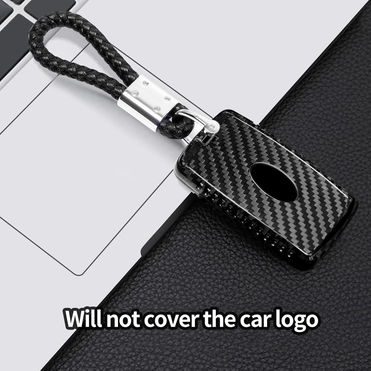 T-carbon Carbon Fiber Key Fob Cover fits for Land Rover Key Fob Cover with Keychain Key Case Full Protection Compatible with Evoque Sport Vogue Discovery 5 Jaguar E I-PACE